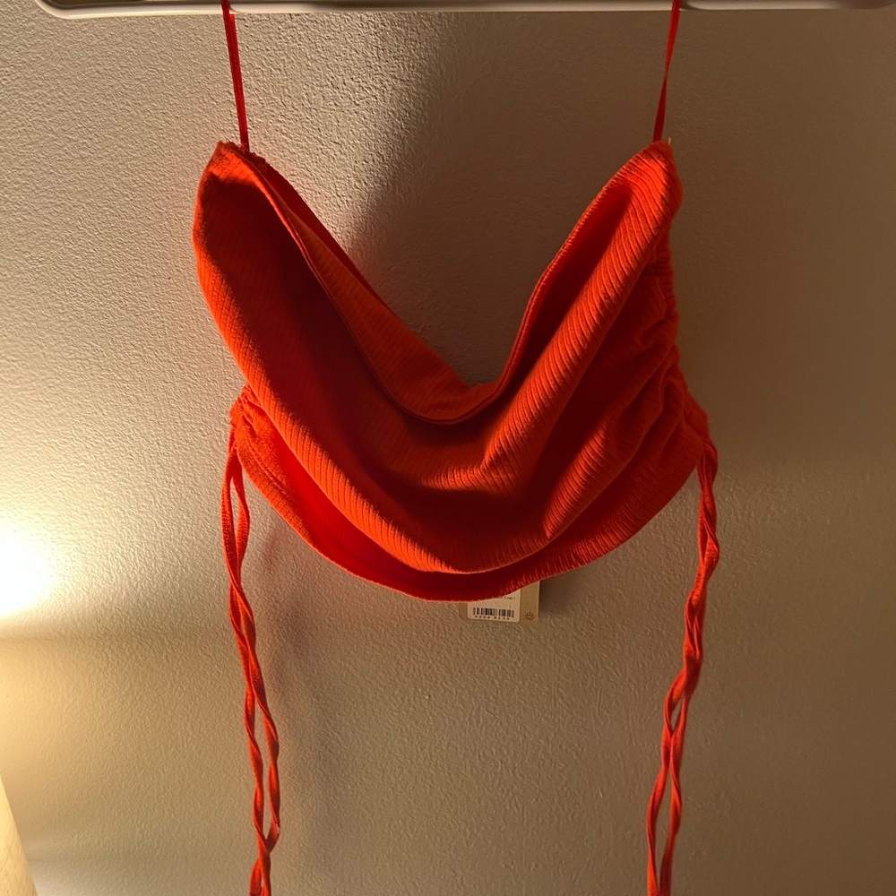 red cinch side tube top